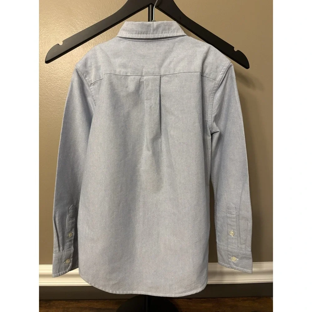 Ralph Lauren Boys Blue Polo Oxford Cotton Dress Shirt Preppy Size 7